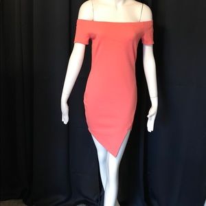 ASYMMETRICAL DRESS IN CORAL!!!